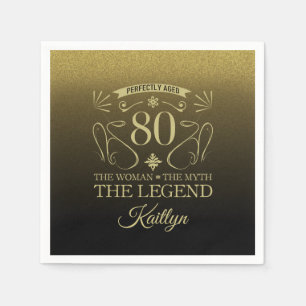 Serviette En Papier Custom Cute Happy 80th Birthday