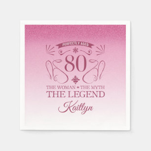 Serviette En Papier Custom Cute Happy 80th Birthday