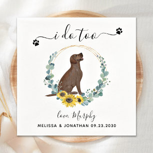 Serviette En Papier Custom Dog Wedding I Do Too Labrador Cocktail