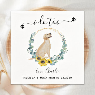 Serviette En Papier Custom Dog Wedding I Do Too Yellow Lab Cocktail