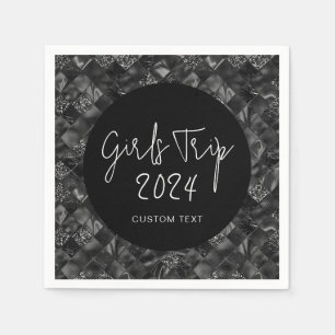 Serviette En Papier Custom Elegant Girls Trip Faux Parties scintillant