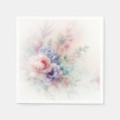 Serviette En Papier Custom Elegant Pastel Colors Aquarell Flowers (Devant)
