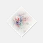 Serviette En Papier Custom Elegant Pastel Colors Aquarell Flowers (Coin)