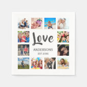 Serviette En Papier Custom Family Photo Collage Personalized White (Devant)