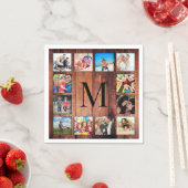 Serviette En Papier Custom Family Photo Collage Reclaimed Wood (En situation)