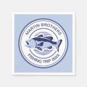 Serviette En Papier Custom Fisherman Party Blue Bass Poisson (Devant)
