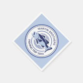 Serviette En Papier Custom Fisherman Party Blue Bass Poisson (Coin)