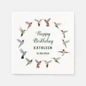Serviette En Papier Custom Hummingbird Birthday (Devant)