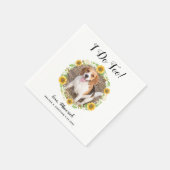 Serviette En Papier Custom I Do Too Sunflower Pet Photo Dog Mariage (Coin)