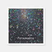 Serviette En Papier Custom Iridescent Abstract Stained Glass Pattern (Devant)