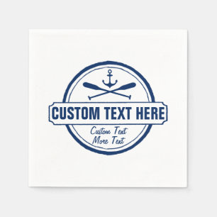 Serviette En Papier Custom Lake, Beach House & Boat Ancre nautique