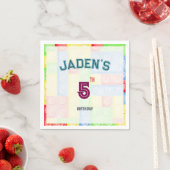 Serviette En Papier Custom Lego Block Birthday Party Napkins (En situation)