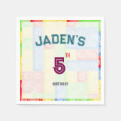 Serviette En Papier Custom Lego Block Birthday Party Napkins (Devant)