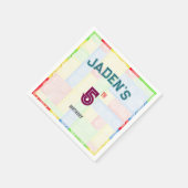 Serviette En Papier Custom Lego Block Birthday Party Napkins (Coin)