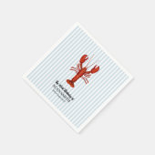 Serviette En Papier Custom Lobster Boil Nautical Blue Stripe (Coin)