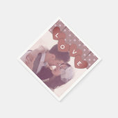 Serviette En Papier Custom Love Hearts Banner Overlaid Custom Photo (Coin)