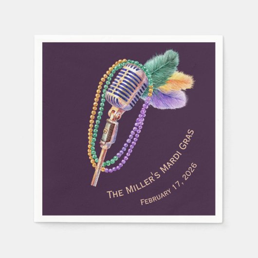 Serviette En Papier Custom Mardi Gras Jazz Napkins (Devant)