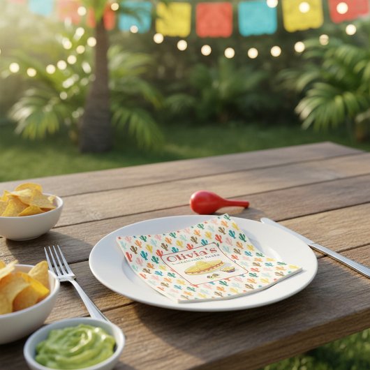 Serviette En Papier Custom Mexican Fiesta Bachelorette Party 