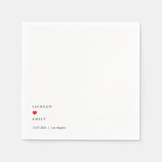 Serviette En Papier Custom Minimalistic Wedding Napkins (Devant)