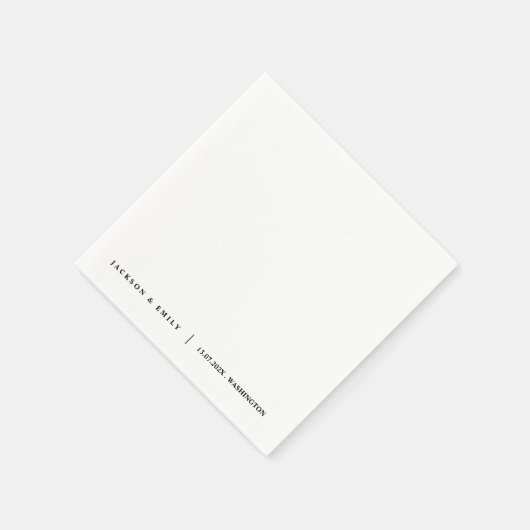 Serviette En Papier Custom Modern Minimalistic Wedding (Coin)