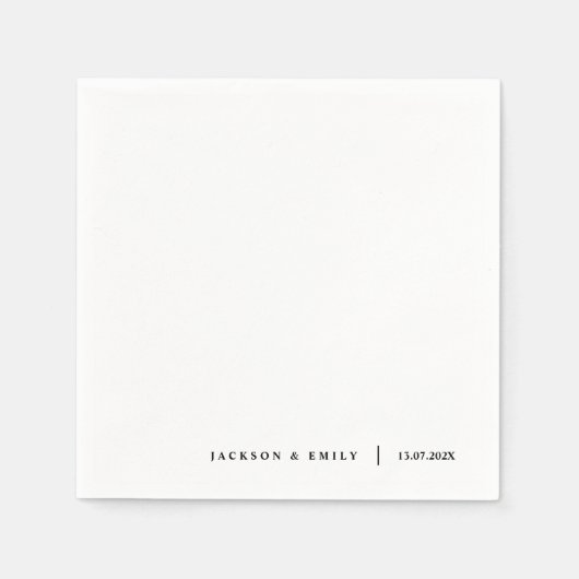 Serviette En Papier Custom Modern Minimalistic Wedding (Devant)