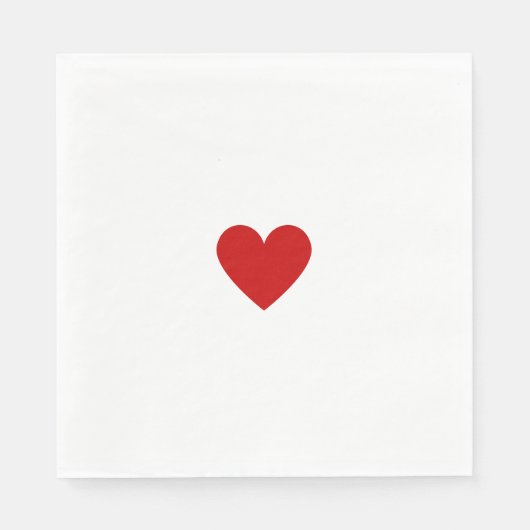 Serviette En Papier Custom Modern Red Heart (Devant)