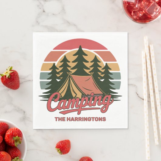 Serviette En Papier Custom Name Camping (En situation)