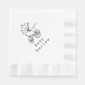 Serviette En Papier Custom Name Carriage Baby Shower (Devant)