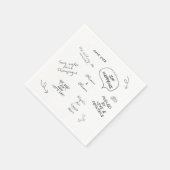 Serviette En Papier Custom name, funny love note handwriting wedding (Coin)