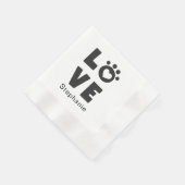 Serviette En Papier Custom Name Love Stylish Personalized Paper Napkin (Coin)