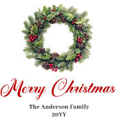 Serviette En Papier Custom Name Pine Wreath Christmas Napkin Design