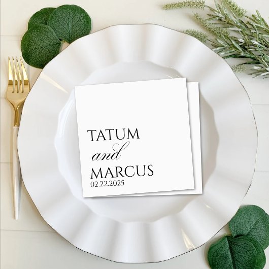 Serviette En Papier Custom Napkins, Wedding, Anniversary, Engagement