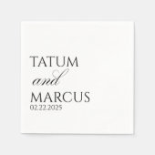 Serviette En Papier Custom Napkins, Wedding, Anniversary, Engagement (Devant)