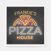 Serviette En Papier Custom Neon Italian Pizzeria Pizza House (Devant)