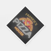 Serviette En Papier Custom Neon Italian Pizzeria Pizza House (Coin)