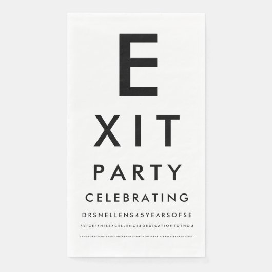 Serviette En Papier Custom Optometrist Reading Test Retirement Party (Devant)