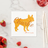 Serviette En Papier Custom Pastel Orange French Bulldog / Frenchie (En situation)