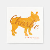Serviette En Papier Custom Pastel Orange French Bulldog / Frenchie (Devant)