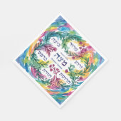 Serviette En Papier Custom Pesach Seder Plate Hebrew Passover Napkins (Coin)