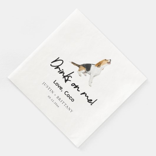 Serviette En Papier Custom Pet Beagle Wedding  (Coin)
