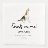 Serviette En Papier Custom Pet Beagle Wedding (Devant)