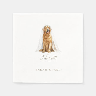 Serviette En Papier Custom Pet in Wedding Veil Wedding Napkins