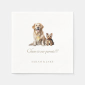 Serviette En Papier Custom Pet Wedding Cheers to our Parents Napkins (Devant)