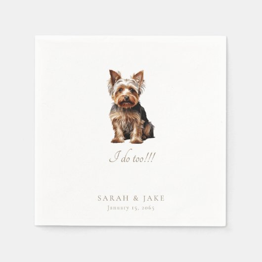 Serviette En Papier Custom Pet Wedding Yorkshire Terrier (Devant)