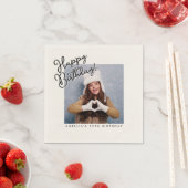 Serviette En Papier  Custom Photo Party Napkin for Milestone Birthday (En situation)