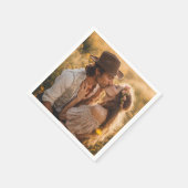 Serviette En Papier Custom Photo Wedding Engagement (Coin)