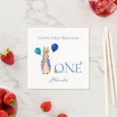 Serviette En Papier Custom Pierre le lapin 1er anniversaire (En situation)