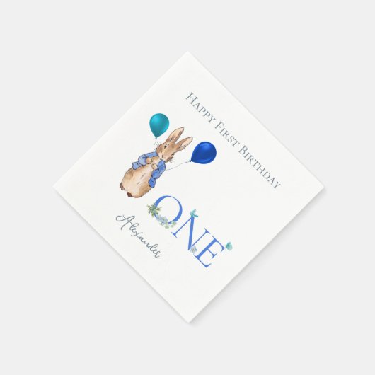 Serviette En Papier Custom Pierre le lapin 1er anniversaire (Coin)