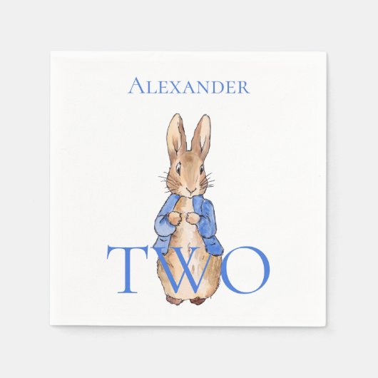 Serviette En Papier Custom Pierre le lapin 2e anniversaire (Devant)