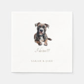 Serviette En Papier Custom Pit Bull Pet Wedding Napkins (Devant)